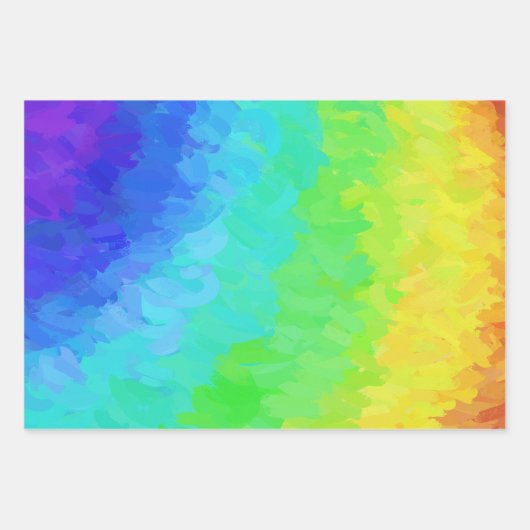 Kleurrijke regenboogkleuren, gecoördineerde patron inpakpapier vel (Voorkant 3)