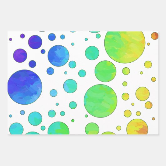 Kleurrijke regenboogkleuren, gecoördineerde patron inpakpapier vel (Voorkant)