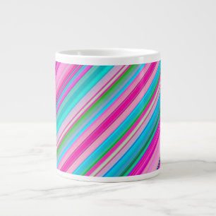 Kleurrijke Regenboogkleuren Strepen Patroon-21056 Grote Koffiekop