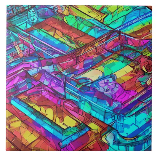 Kleurrijke regenboogkleuren tegeltje (Voorkant)