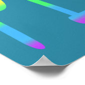 Kleurrijke regenboogkleuren Vrede Word-Posters Poster (Hoek)