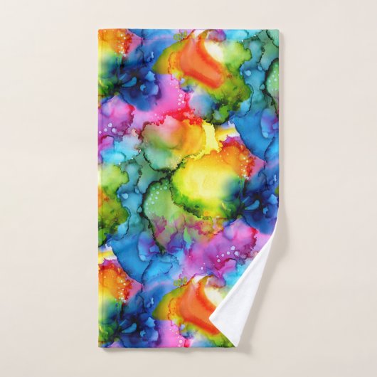 Kleurrijke regenboogkleurige Abstracte tinteloog Bad Handdoek (Handdoek)