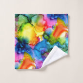 Kleurrijke regenboogkleurige Abstracte tinteloog Bad Handdoek (Wasdoekje)