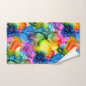 Kleurrijke regenboogkleurige Abstracte tinteloog Bad Handdoek (Handdoek)