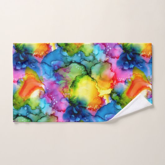 Kleurrijke regenboogkleurige Abstracte tinteloog Bad Handdoek (Handdoek)