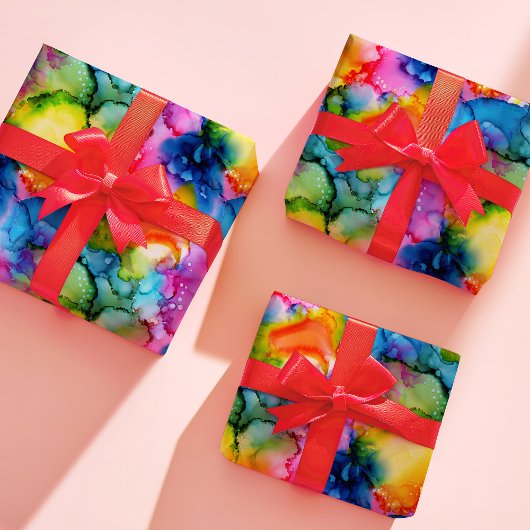 Kleurrijke regenboogkleurige Abstracte tinteloog Inpakpapier Vel