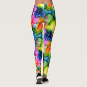 Kleurrijke regenboogkleurige Abstracte tinteloog Leggings (Achterkant)