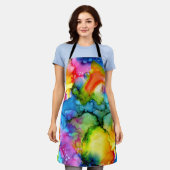 Kleurrijke regenboogkleurige Abstracte tinteloog Schort (Gedragen)