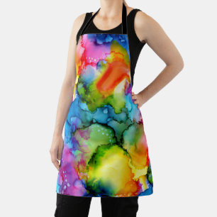 Kleurrijke regenboogkleurige Abstracte tinteloog Schort