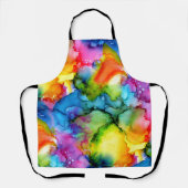 Kleurrijke regenboogkleurige Abstracte tinteloog Schort (Voorkant)