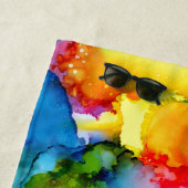 Kleurrijke regenboogkleurige Abstracte tinteloog Strandlaken (In situ)