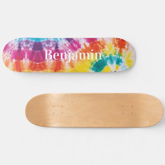 Kleurrijke regenboogkleurige kleurstof Aangepaste Persoonlijk Skateboard (Horizontaal)