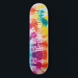 Kleurrijke regenboogkleurige kleurstof Aangepaste  Persoonlijk Skateboard<br><div class="desc">Kleurrijke Rainbow Tie Dye Aangepaste Skateboard voor naam kunt u eenvoudig een naam toevoegen om een unieke naam te maken van een soort cadeautje voor je beste vriend of de rest van het gezin voordat je naar je volgende tropische bestemming gaat</div>