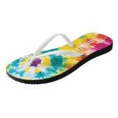 Kleurrijke regenboogkleurige kleurstof Aangepaste  Teenslippers (Schuin)