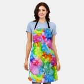 Kleurrijke regenboogkleurige kleurstofinkt schort (Gedragen)