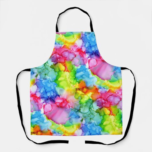 Kleurrijke regenboogkleurige kleurstofinkt schort (Voorkant)