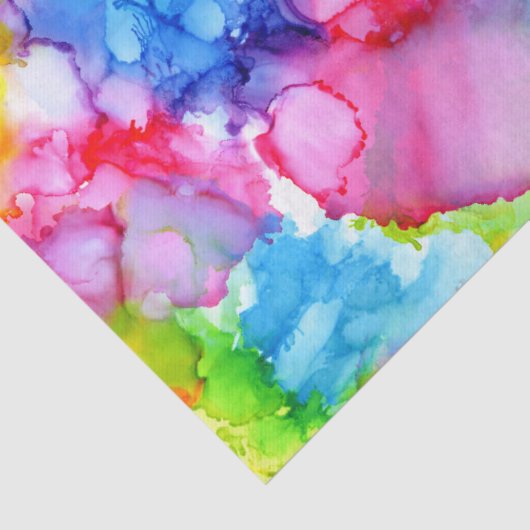 Kleurrijke regenboogkleurige kleurstofinkt tissuepapier (Detail)