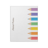 Kleurrijke regenboogkleurige Pencils School Kinder Notitieblok (Linkerzijde)