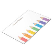 Kleurrijke regenboogkleurige Pencils School Kinder Notitieblok (Schuin)