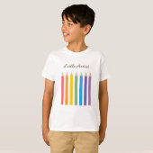 Kleurrijke regenboogkleurige Pencils School Kinder T-shirt (Voorkant volledig)