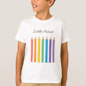 Kleurrijke regenboogkleurige Pencils School Kinder T-shirt (Voorkant)