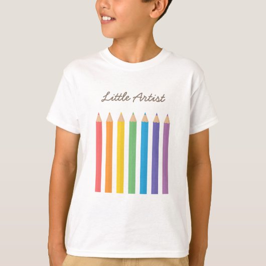 Kleurrijke regenboogkleurige Pencils School Kinder T-shirt (Voorkant)