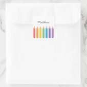 Kleurrijke regenboogkleurige Pencils School Kinder Vierkante Sticker (Tas)