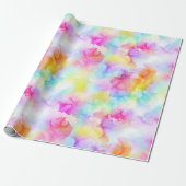 Kleurrijke regenboogkleurige Waterverf Inkt Cadeaupapier (Uitgerold)