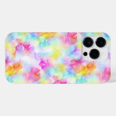 Kleurrijke regenboogkleurige Waterverf Inkt iPhone Hoesje (Achterkant horizontaal)