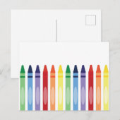 Kleurrijke regenboogkleurpotloden briefkaart (Voorkant / Achterkant)