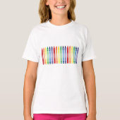 Kleurrijke regenboogkleurpotloden t-shirt (Voorkant)