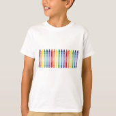 Kleurrijke regenboogkleurpotloden t-shirt (Voorkant)
