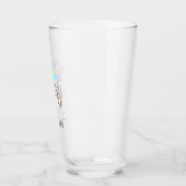 Kleurrijke regenboogkoffie en kat glas (Links)
