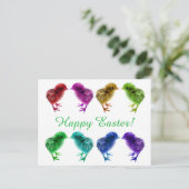 Kleurrijke regenboogkuikens briefkaart (Staand voorkant)