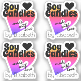 Kleurrijke regenboogkunst gemaakt met liefdeszekaa sticker