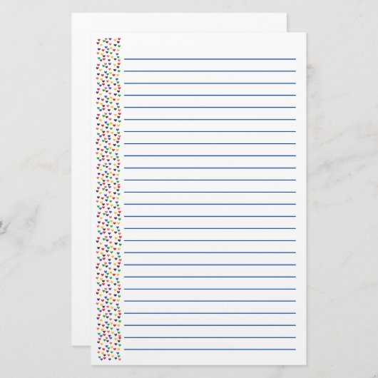 Kleurrijke regenboogkunst Valentijnse bakkerij Briefpapier (Voorkant / Achterkant)