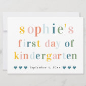 Kleurrijke regenboogletters | 1e Dag van het Schoo Kaart (Voorkant)