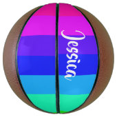 Kleurrijke regenbooglijnen basketbal (Verticaal)