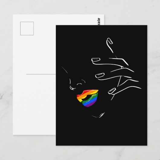 Kleurrijke regenbooglips Pride Gay Lesbian Queer Briefkaart (Voorkant / Achterkant)