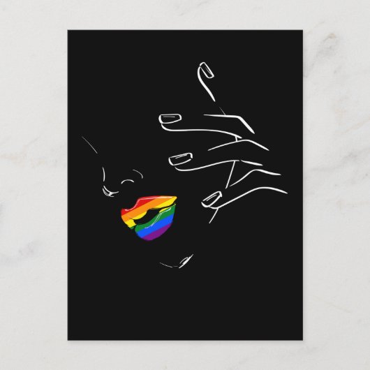 Kleurrijke regenbooglips Pride Gay Lesbian Queer Briefkaart (Voorkant)
