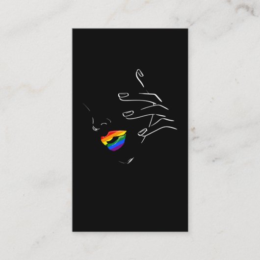 Kleurrijke regenbooglips Pride Gay Lesbian Queer Visitekaartje (Voorkant)