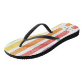 Kleurrijke regenboogmonogram Stripes Cute Odd Pair Teenslippers (Schuin)