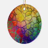 Kleurrijke regenboogmozaïek - Glas in lood look Keramisch Ornament (Links)