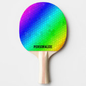 Kleurrijke regenboogmozaïek pingpongpeddel met naa tafeltennisbatje (Voorkant)
