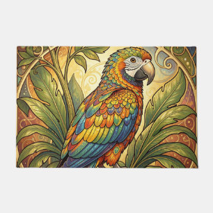 Kleurrijke Regenboogpapegaai Art Nouveau Deurmat