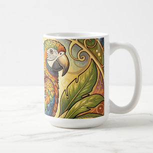 Kleurrijke Regenboogpapegaai Art Nouveau Koffiemok