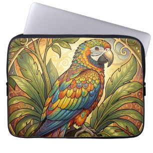 Kleurrijke Regenboogpapegaai Art Nouveau Laptop Sleeve