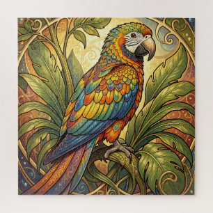 Kleurrijke Regenboogpapegaai Art Nouveau Legpuzzel