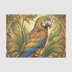 Kleurrijke Regenboogpapegaai Art Nouveau Tissuepapier