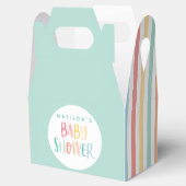 Kleurrijke regenboogpartij baby shower bedankdoosjes (Geopend)